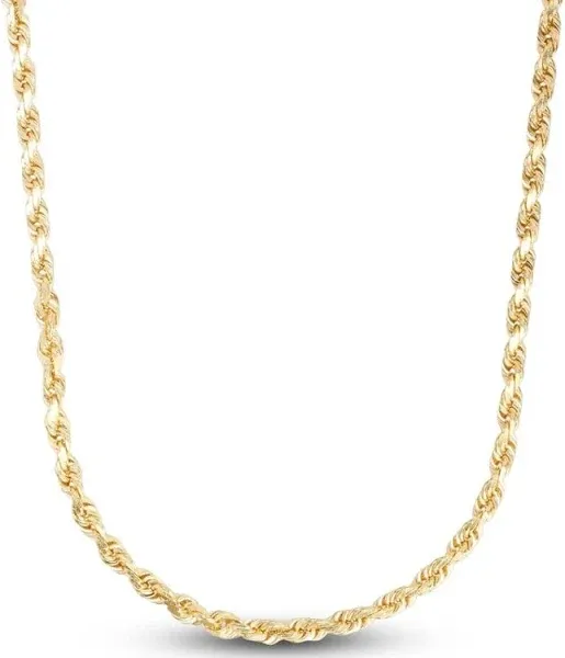 Men's Jared Jewelers Solid Diamond-Cut Rope Chain Necklace 14K