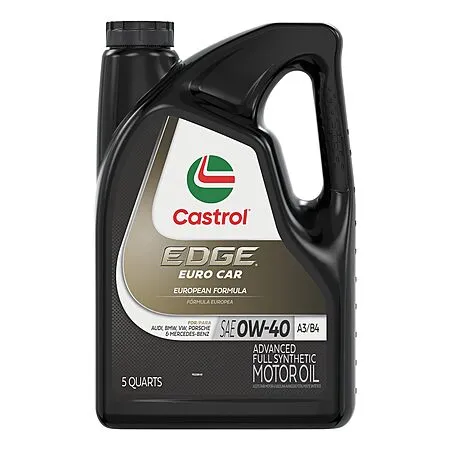 Castrol - Edge Euro 0W-40 A3/B4 Advanced Full Synthetic Motor Oil, 5 Quarts