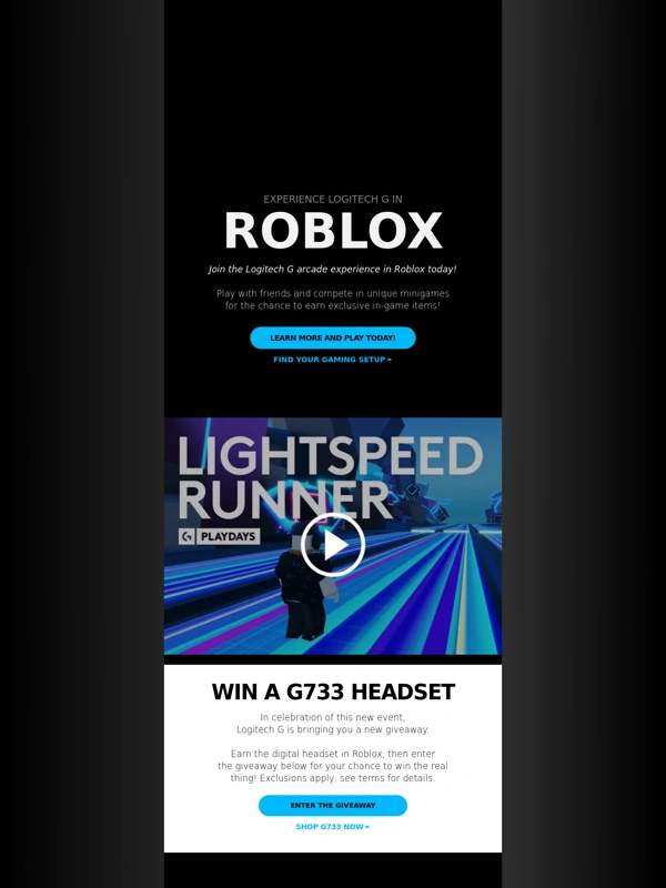 Logitech G - Visit the Logitech G arcade in Roblox!