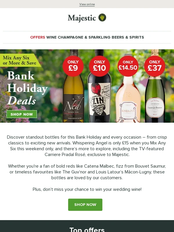 Majestic Wine - Standout wines for this Bank Holiday: Whispering Angel only £15,Catena Malbec £11 & more
