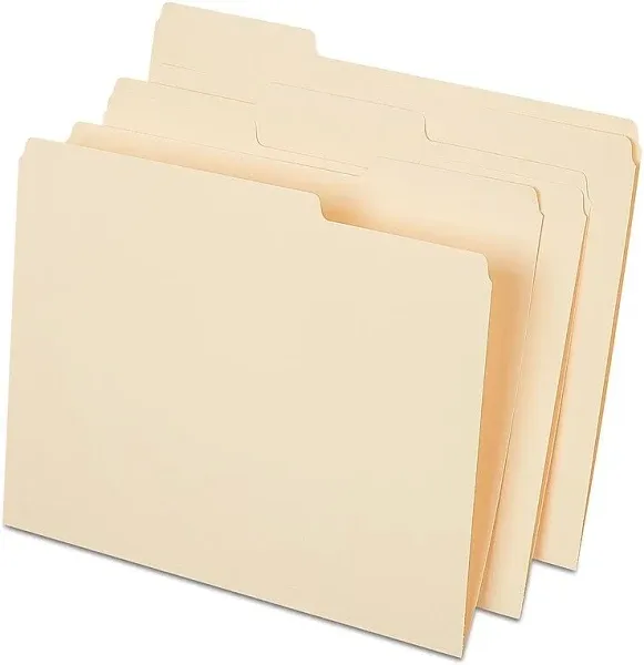 Staples File Folder 1/3-Cut Tab Letter Size Manila 50/Pack