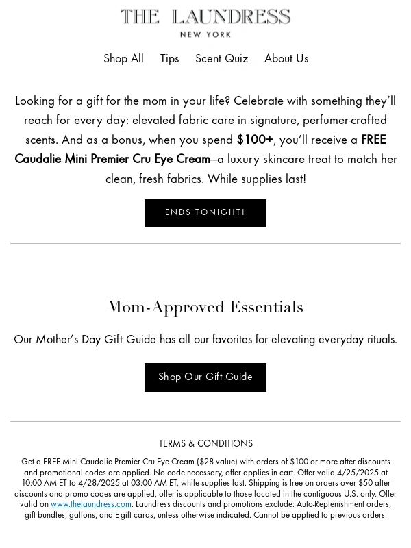 The Laundress - Last day to get a free gift from Caudalie