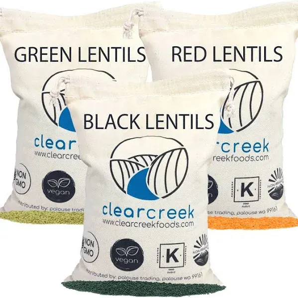 4 LBS Each Black, Red, Green Lentil Pack