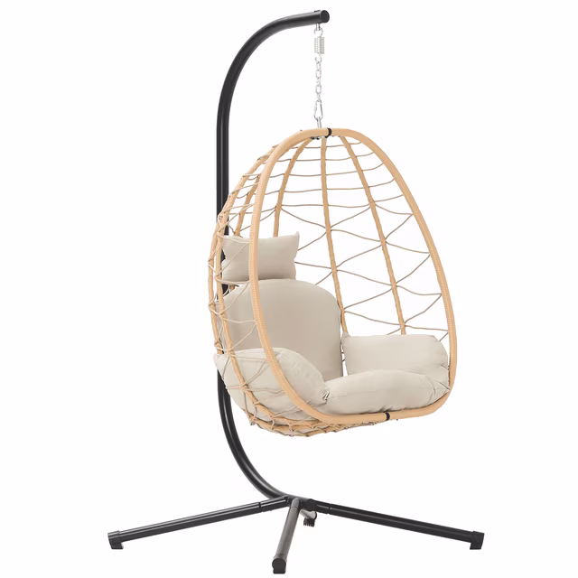 Bifanuo Indoor/Outdoor Wicker Swing Egg Chair