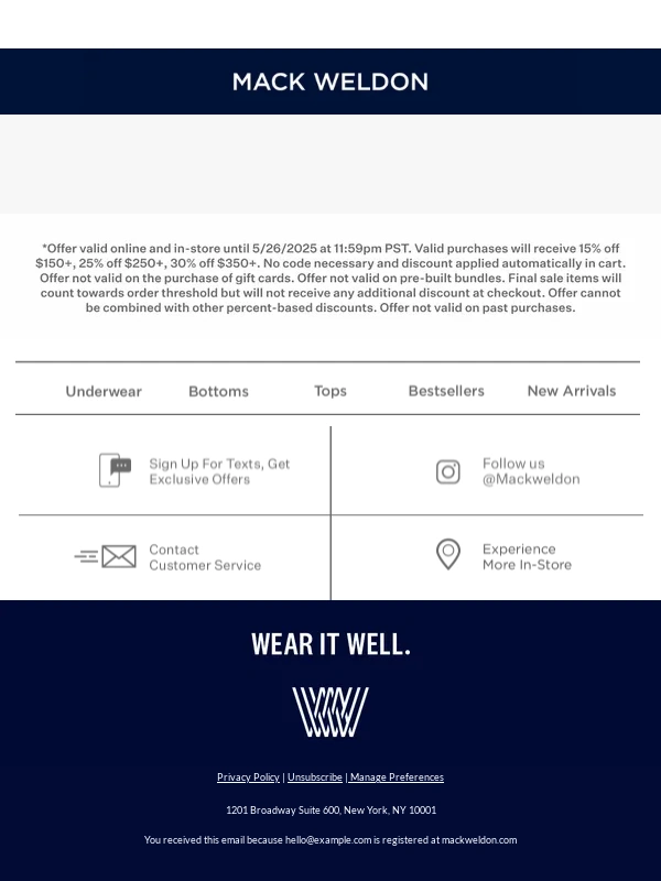 Mack Weldon - The Pre-Summer Sale is live
