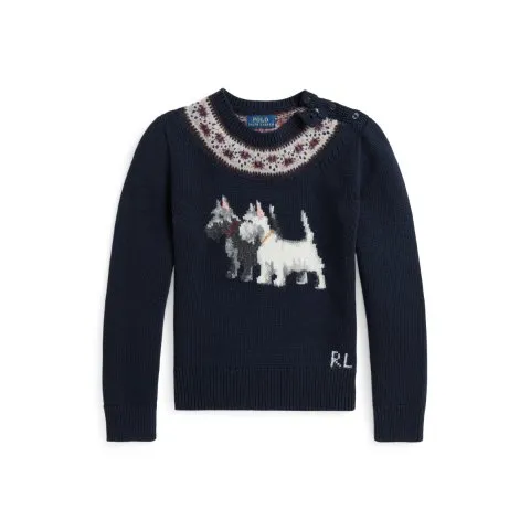Ralph Lauren Intarsia-Dog Fair Isle Sweater