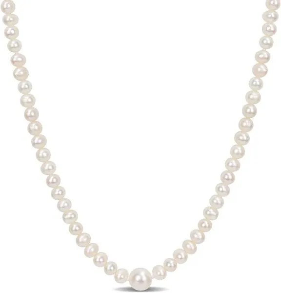 Sterling Silver Freshwater Cultured Pearl Endless Necklace
