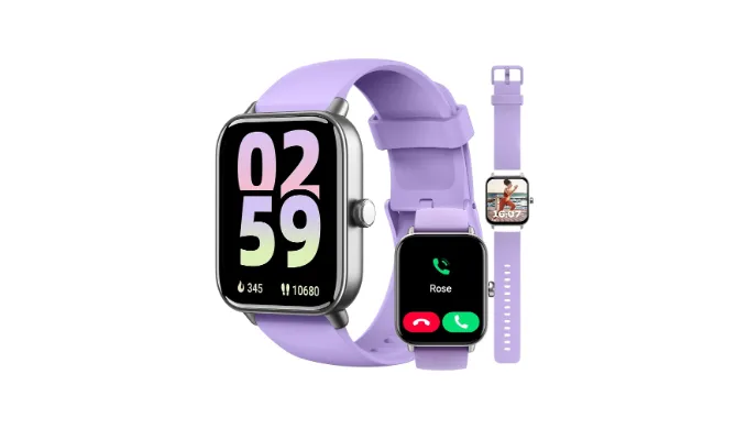 Smart Watch for Women, Android & iPhone Compatible, Fitness Watch Bluetooth Call & Receive Text, 1.8″ Smartwatch with Alexa/Heart Rate/SpO2/Sleep Monitor/Calorie Step Tracker, Waterproof 7-Day Battery
