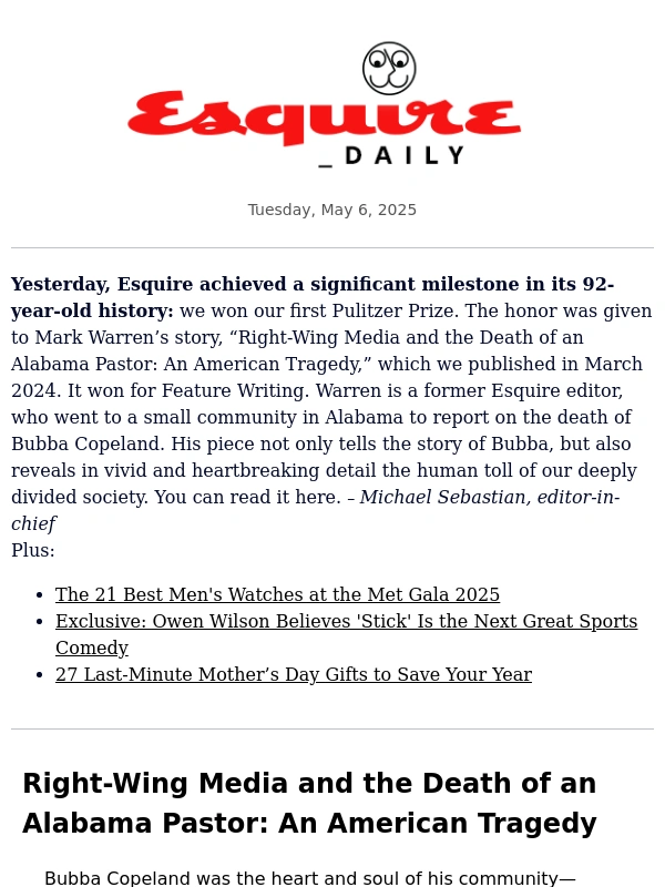 Esquire - Our Pulitzer Prize Winning Story