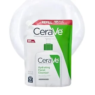 Price history for CeraVe Hydrating Facial Cleanser, Moisturizing Face Wash For Dry Skin, Hyaluronic Acid + Ceramides + Glycerin, Hydrating Cleanser For Normal To Dry Skin, 16 Ounce Refill