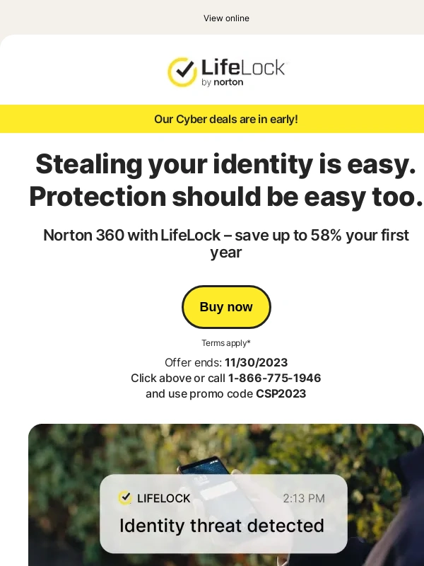 LifeLock - This is one cyber sale you don’t want to miss