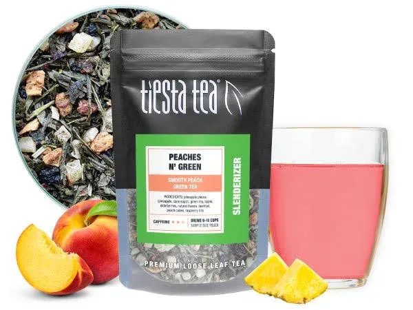 Tiesta Tea Peaches N' Green Loose Leaf Smooth Peach Green Tea Premium Blend