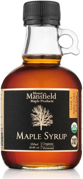 Organic Pure Vermont Maple Syrup Glass Jug