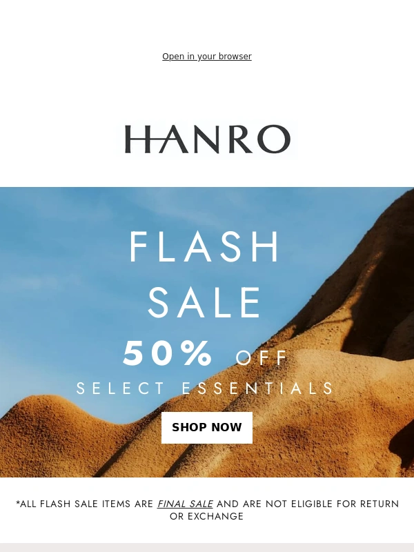 Hanro - MEMORIAL DAY FLASH SALE STARTS NOW!