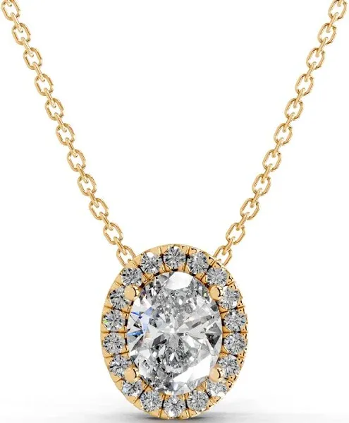 Manon 2.25 Carat Diamond Halo Pendant in 18K Yellow Gold