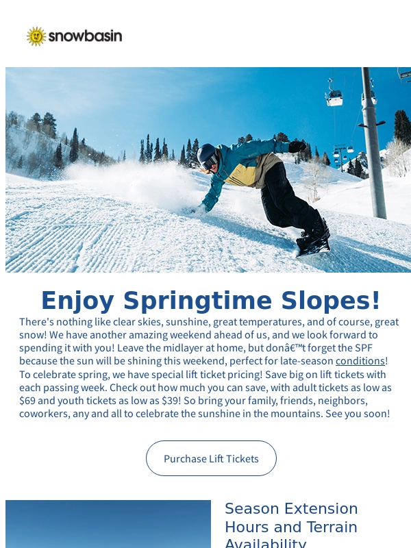 snowbasin - Spring Into Savings: Incredible Deals for Spring Skiing!