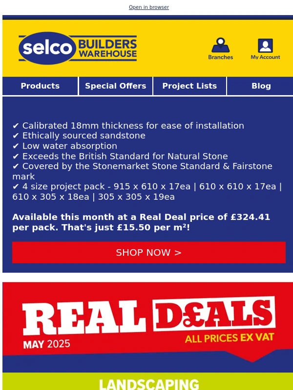 Selco - Real Deal on Paving Project Packs!