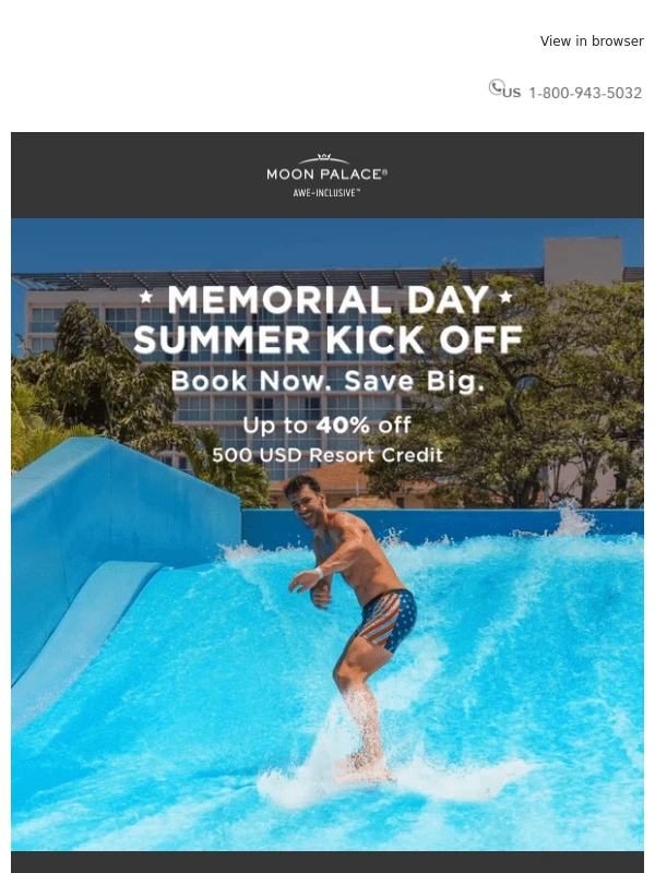 Moon Palace - ? Best Thing About Memorial Day? Up to 40% Off Summer