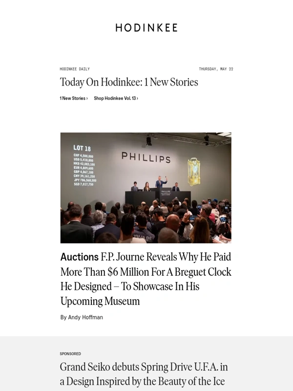 HODINKEE - Hodinkee Daily | 05/22/2025