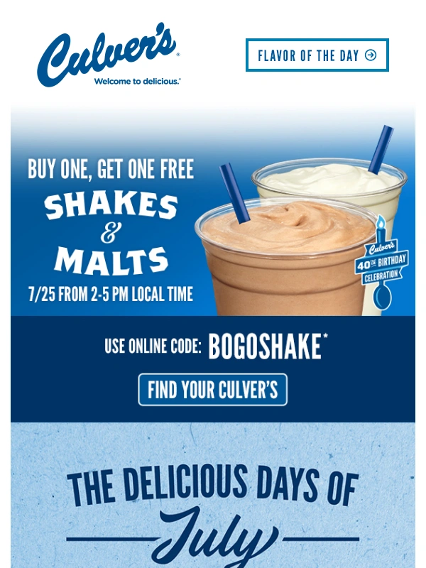 Culvers - One More Week to Party Like It’s Our Birthday