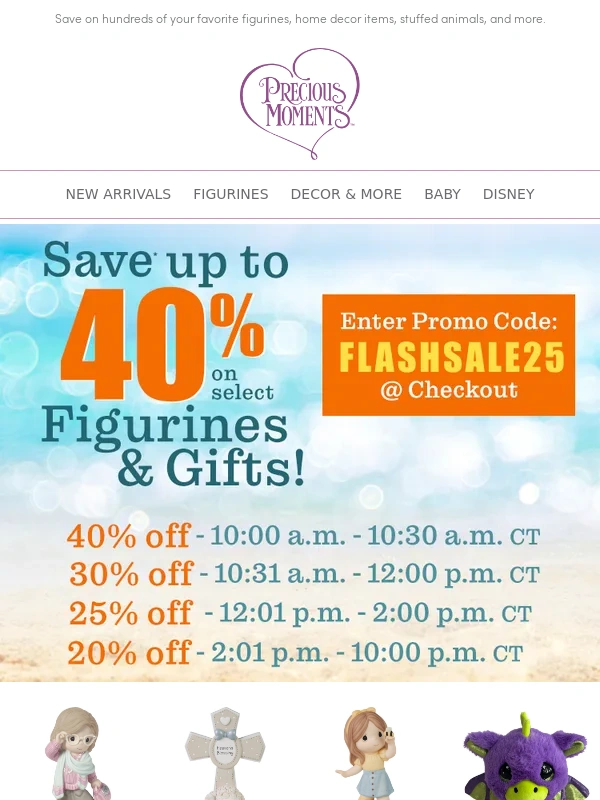 Precious Moments - Ready,Set,Shop...Flash Sale Starts @ 10 am CDT