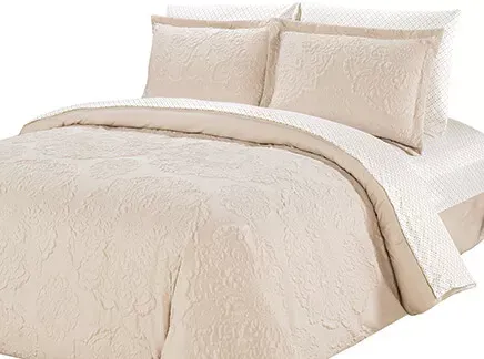 Miles Kimball Sculptured Flower 3 pc Quilt Set-Dusty Rose-Full Queen - Size Full Queen - Dusty Rose