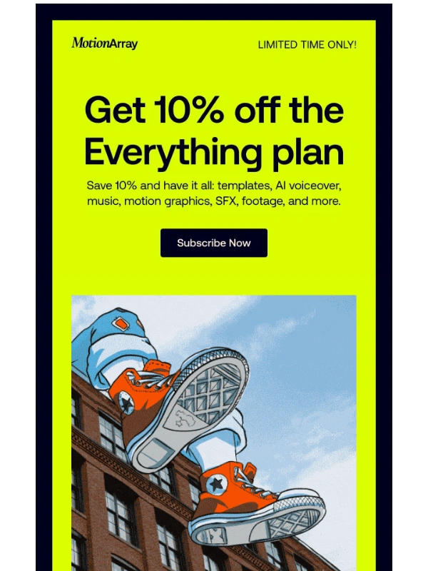 Motion Array - Wang,BIG NEWS! Save 10% on the Everything plan today