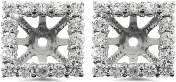 Pompeii3 1 1/4ct Princess Cut Diamond Halo Earring Jackets
