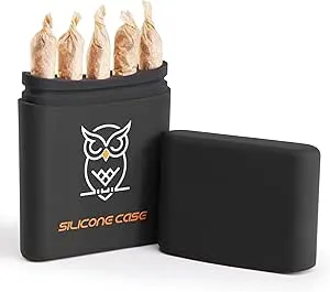 Appolina 5-Hole King Size Pre-roll Cone Holder Case, Silicone Cigarette Case, Classic Black Pre Rolled Cone Storage Box
