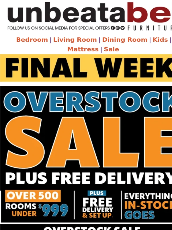 Bel Furniture - ? Overstock Sale: Limited Time – Save 75% + Free Delivery!* ?