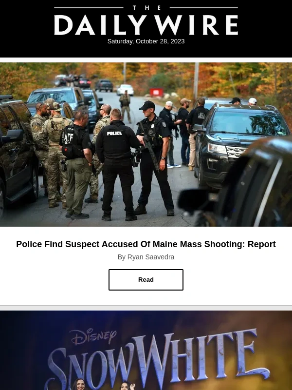 Daily Wire - Police Find Suspect Accused Of Maine Mass Shooting: Report