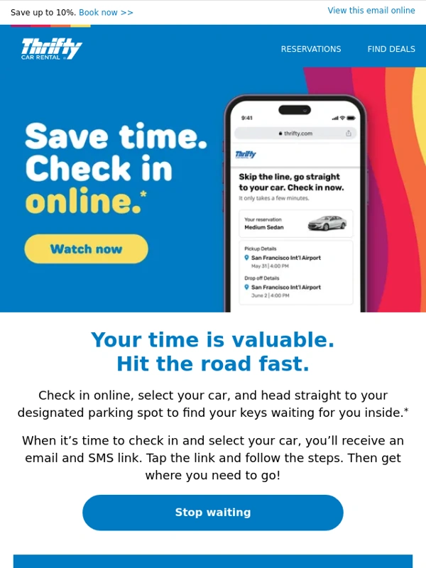 Thrifty - ? Love waiting? Don’t open this email
