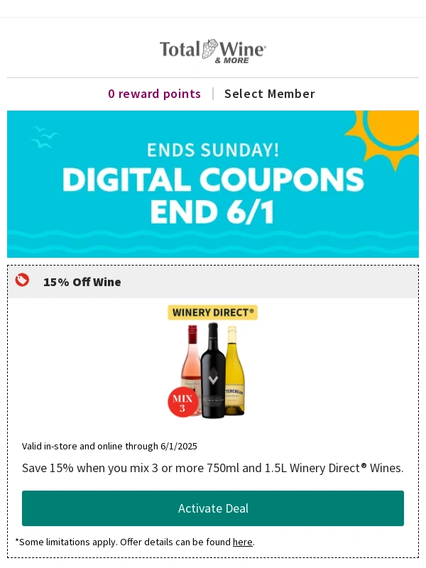 Total Wine & More - Ends 6/1 Use Your Digital Coupons Before They're Gone