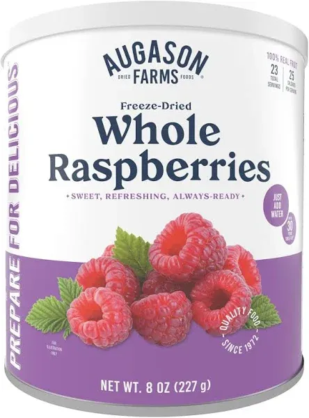 Augason Farms 8-Ounce Freeze-Dried Whole Raspberries