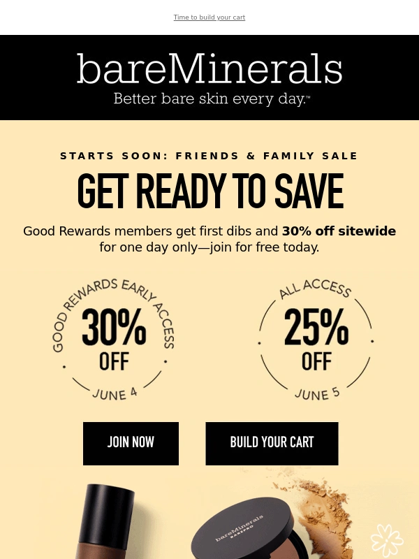 Bare Minerals - Early access to 30% OFF starts tomorrow