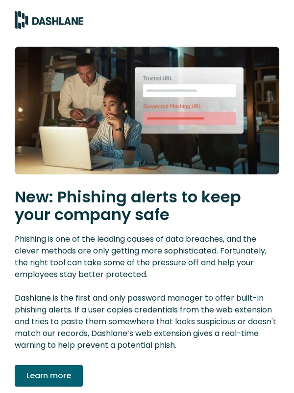 Dashlane - Get Dashlane and get real-time phishing alerts