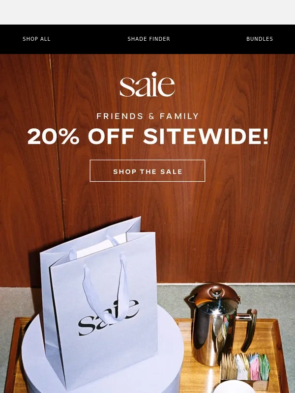 Saie - Friends & Family Sale: 20% Off Sitewide