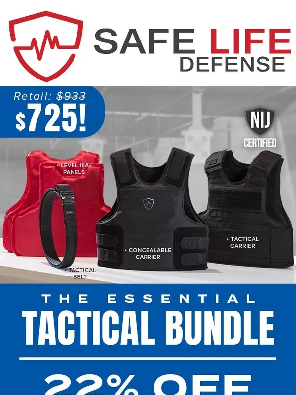 Safe life Defense - 22% OFF Essential Body Armor Bundle ENDS @6pm!