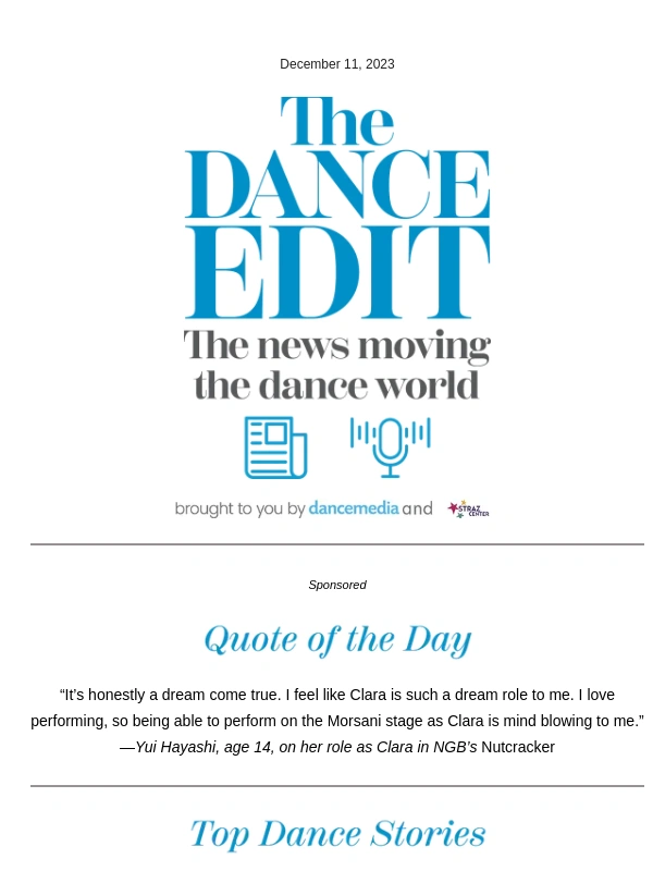 Straz Center - Today’s Dance Edit: Presented by The Straz Center