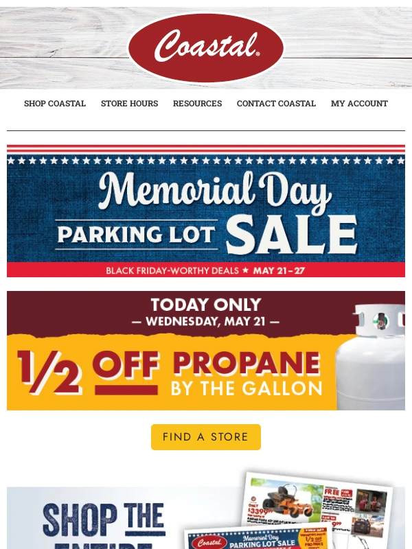 Coastal Farm and Ranch - Today ONLY,Save Half Off Up to 20 Gallons of Propane + Shop Black Friday-Worthy Deals