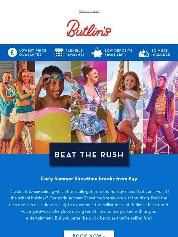 Butlins - Early Summer Showtime breaks from just £49? Yes please!