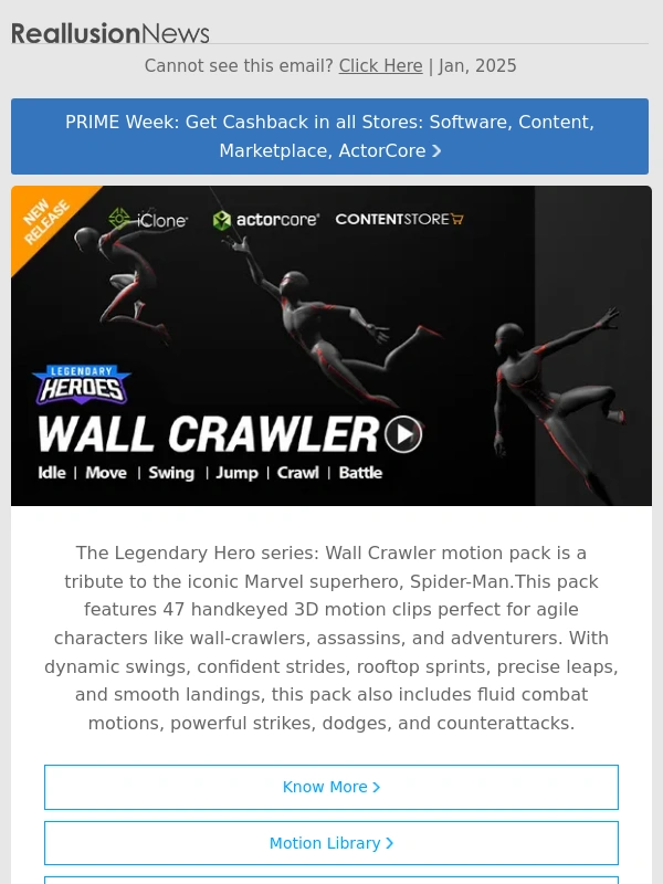 Reallusion - New Legendary Hero Motion: Wall Crawler - A Tribute to Marvel’s Spider-Man