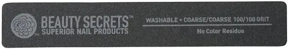 Beauty Secrets Black Rectangular Cushion Nail File