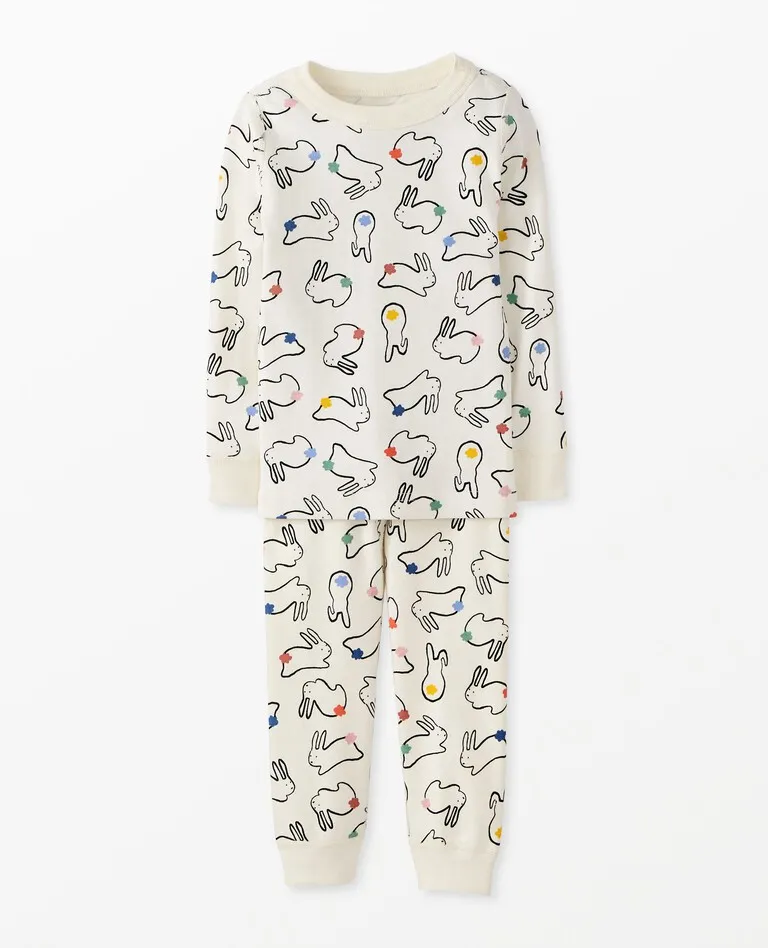 Cotton Tales On Ecru Kids Easter Long John Pajama Set