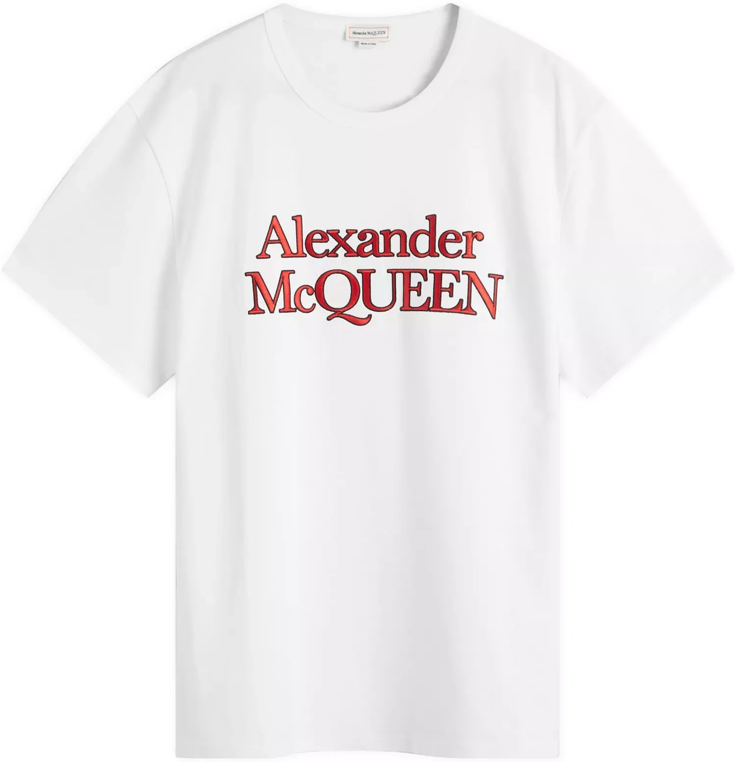 Alexander McQueen Men's Large Logo T-Shirt in Optical White, Size Medium