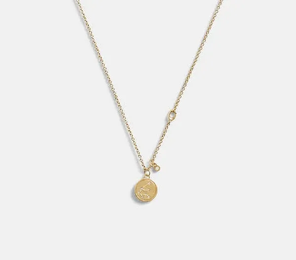 Coach Women's Aquarius Coin Pendant Necklace