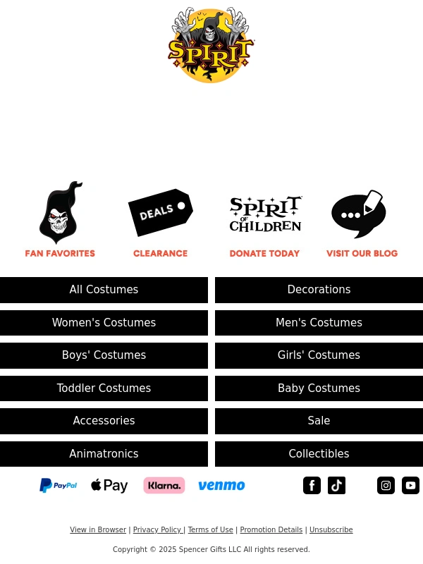 Spirit Halloween - Long weekend treat: FREE shipping ?