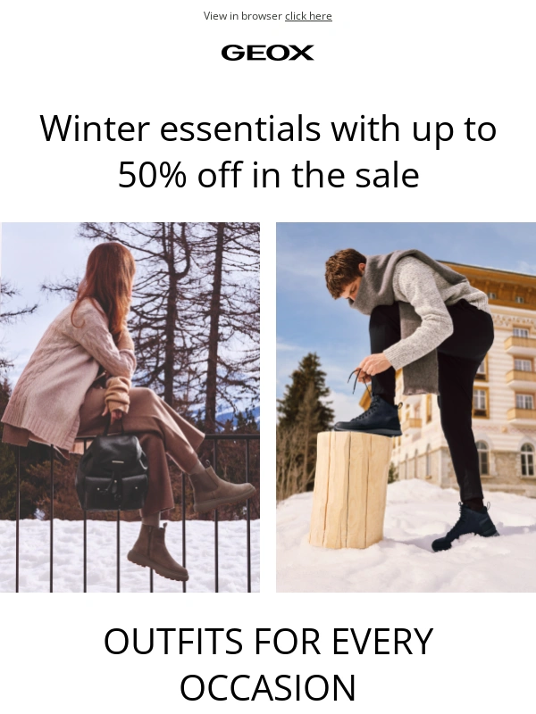 Geox - Winter aesthetics with up to 50% off in the sale!