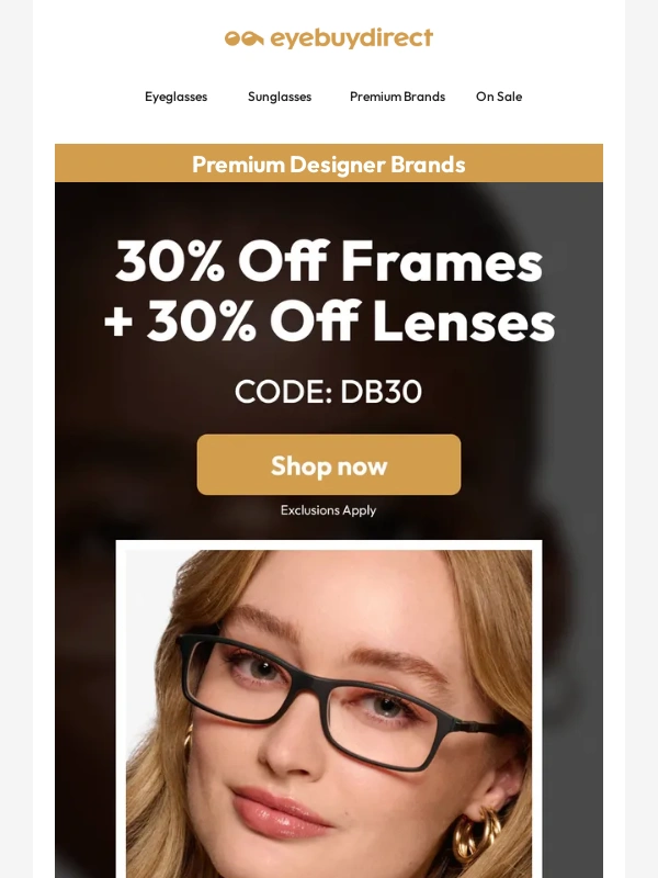 EyeBuyDirect - 30% Off Designer Frames + 30% Off Lenses ?️