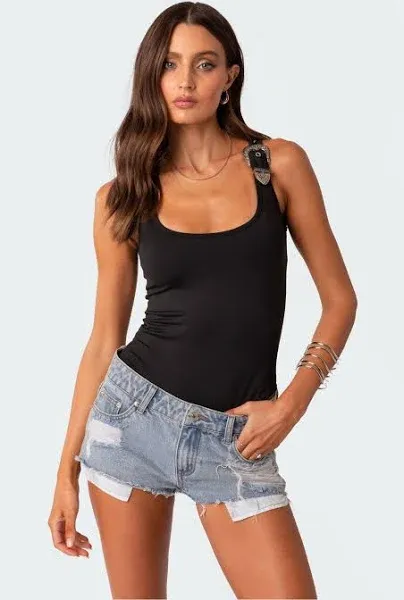 Edikted Women's Barker Buckle Strap Bodysuit